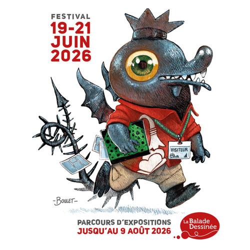 Affiche officielle de la 12ème édition de Delémont'BD qui aura lieu du 19 au 21 juin 2026.